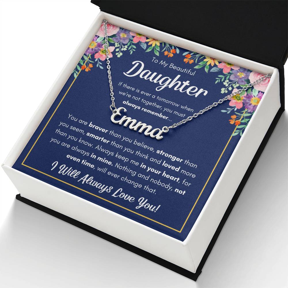 TO MY DAUGHTER BRAVER NAME NECKLACE GIFT SET