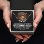TO MY DAUGHTER OLD LION NAME NECKLACE GIFT SET