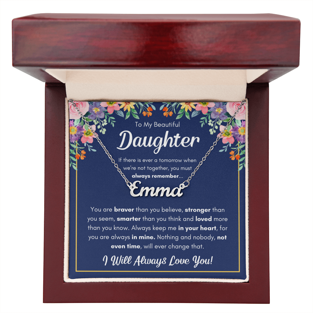 TO MY DAUGHTER BRAVER NAME NECKLACE GIFT SET