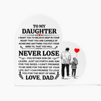TO MY DAUGHTER PROMISE HEART ACRYLIC PLAQUE