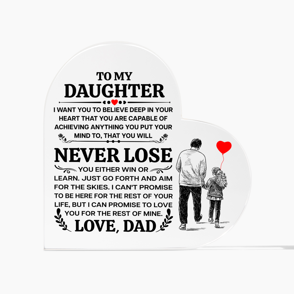 TO MY DAUGHTER PROMISE HEART ACRYLIC PLAQUE