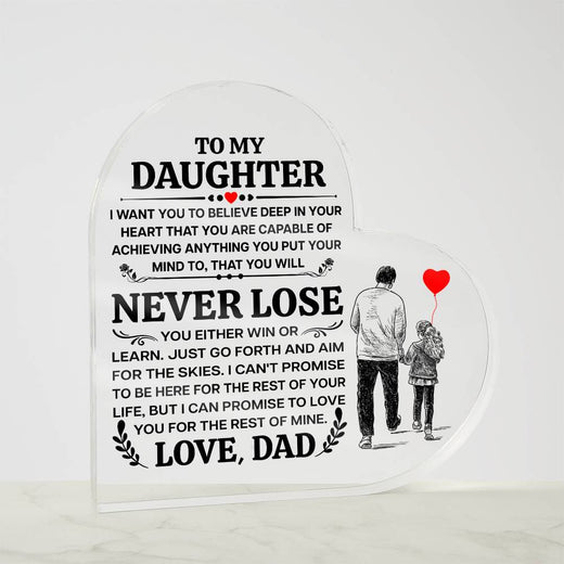 TO MY DAUGHTER PROMISE HEART ACRYLIC PLAQUE