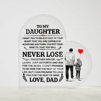 TO MY DAUGHTER PROMISE HEART ACRYLIC PLAQUE