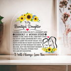 TO MY DAUGHTER PROUD ACRYLIC HEART PLAQUE