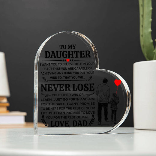 TO MY DAUGHTER PROMISE HEART ACRYLIC PLAQUE