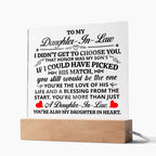 TO MY DAUGHTER IN LAW HONOR SQUARE ACRYLIC