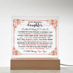 TO MY BEAUTIFUL DAUGHTER SQUARE ACRYLIC PLAQUE
