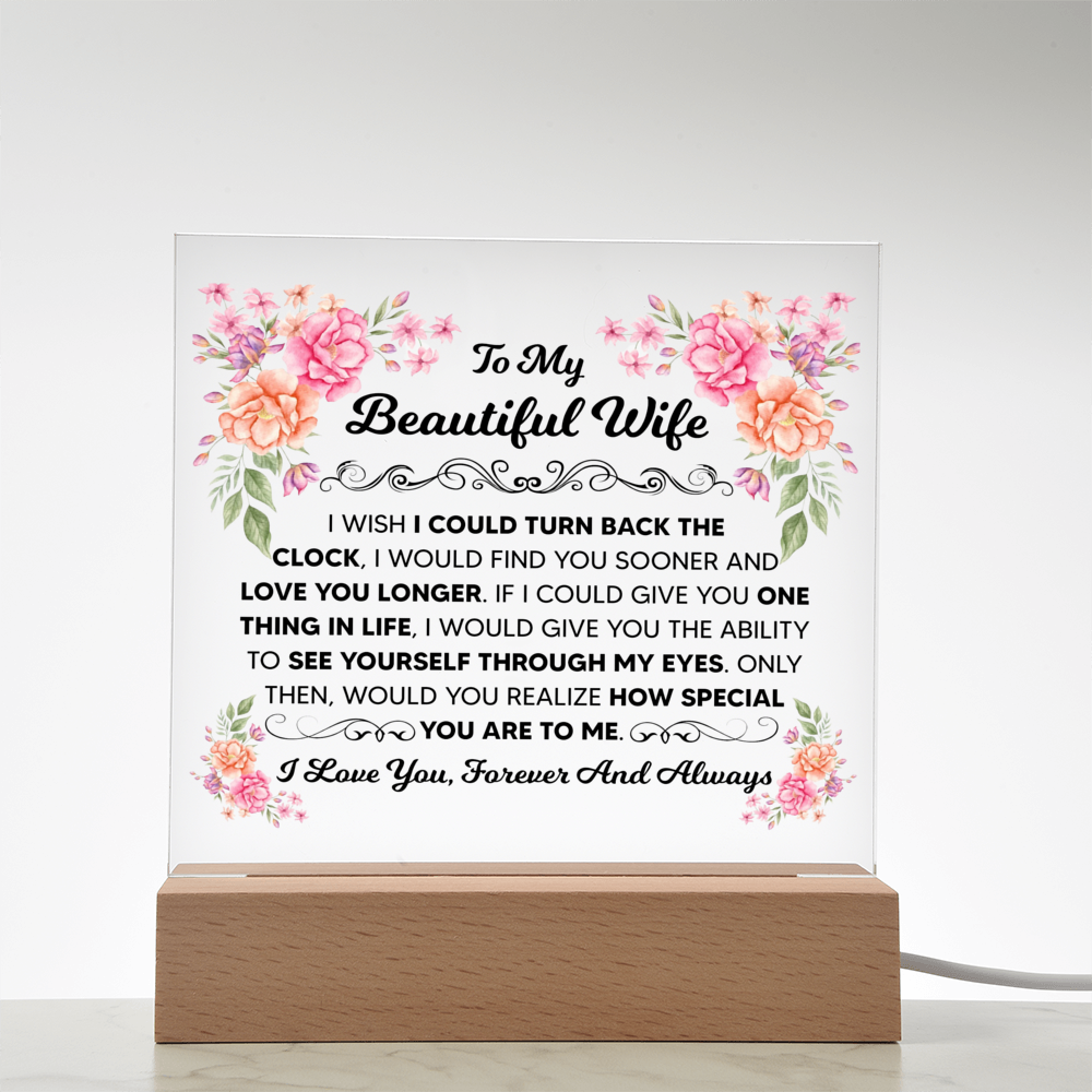 TO MY BEAUTIFUL WIFE SQUARE ACRYLIC PLAQUE