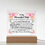 TO MY BEAUTIFUL WIFE SQUARE ACRYLIC PLAQUE