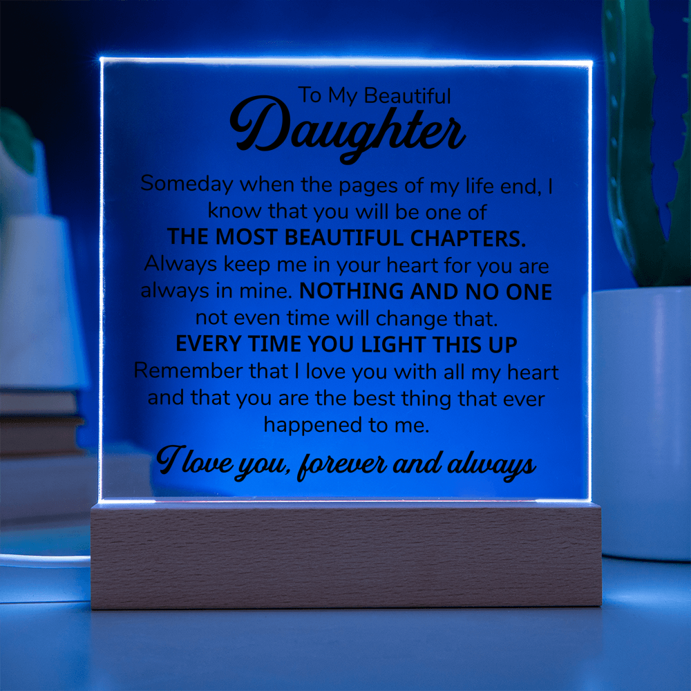 TO MY DAUGHTER CHAPTERS SQUARE PLAQUE