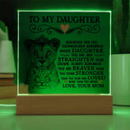 TO MY DAUGHTER LION CROWN ACRYLIC SQUARE PLAQUE