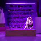 TO MY DAUGHTER BRAVER SQUARE ACRYLIC