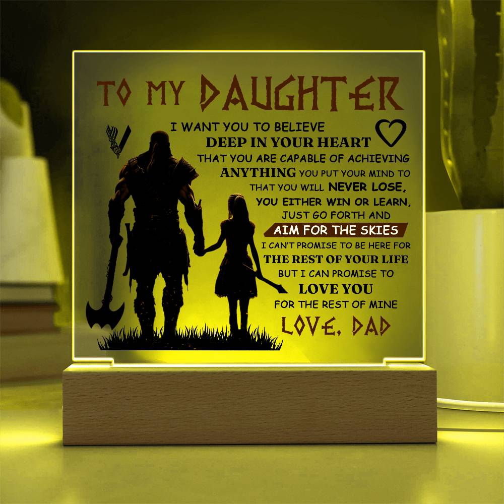 TO MY DAUGHTER VIKING SQUARE ACRYLIC PLAQUE