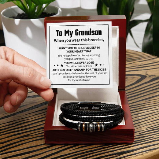 Love You Forever To My Grandson Bracelet Believe Deep