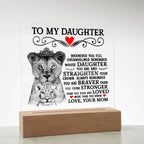 TO MY DAUGHTER LION CROWN ACRYLIC SQUARE PLAQUE