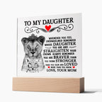 TO MY DAUGHTER LION CROWN ACRYLIC SQUARE PLAQUE