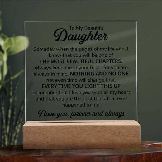 TO MY DAUGHTER CHAPTERS SQUARE PLAQUE