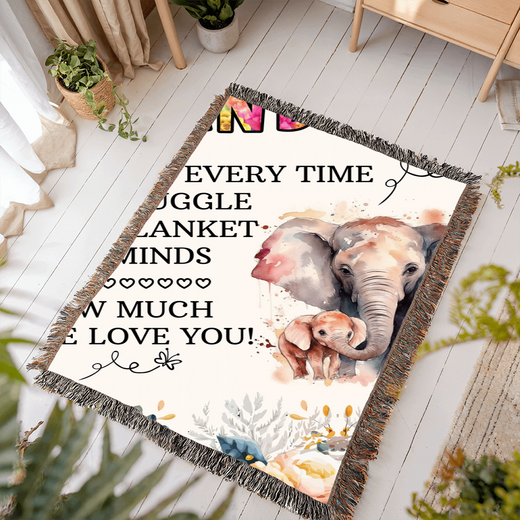 To My Grandma - Elephant Woven Blanket
