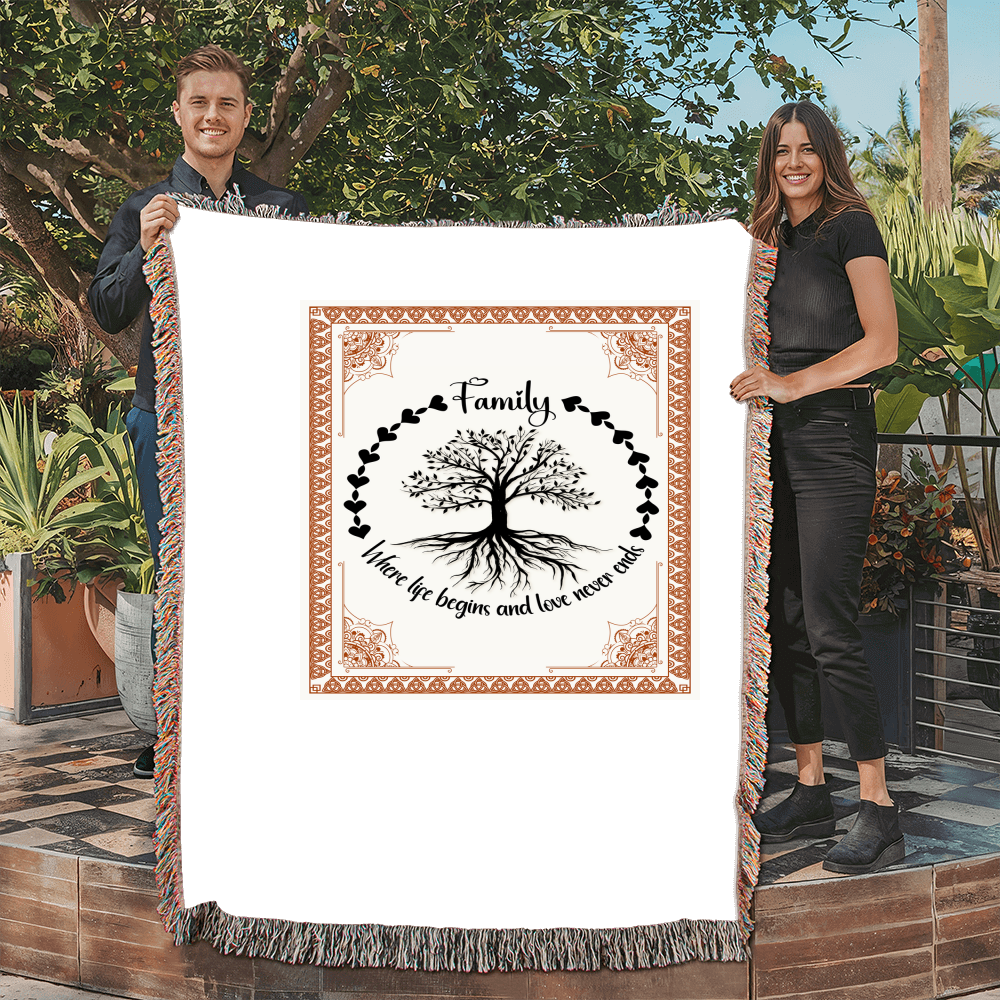 Family Roots, Celtic Tree Woven Blanket