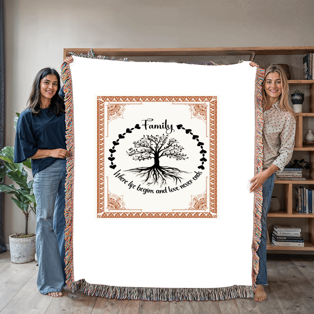 Family Roots, Celtic Tree Woven Blanket