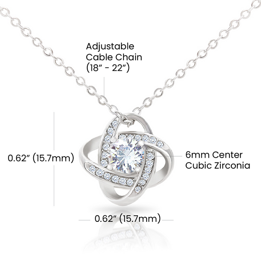 TO MY SISTER SQUEEZED LOVE KNOT NECKLACE GIFT SET